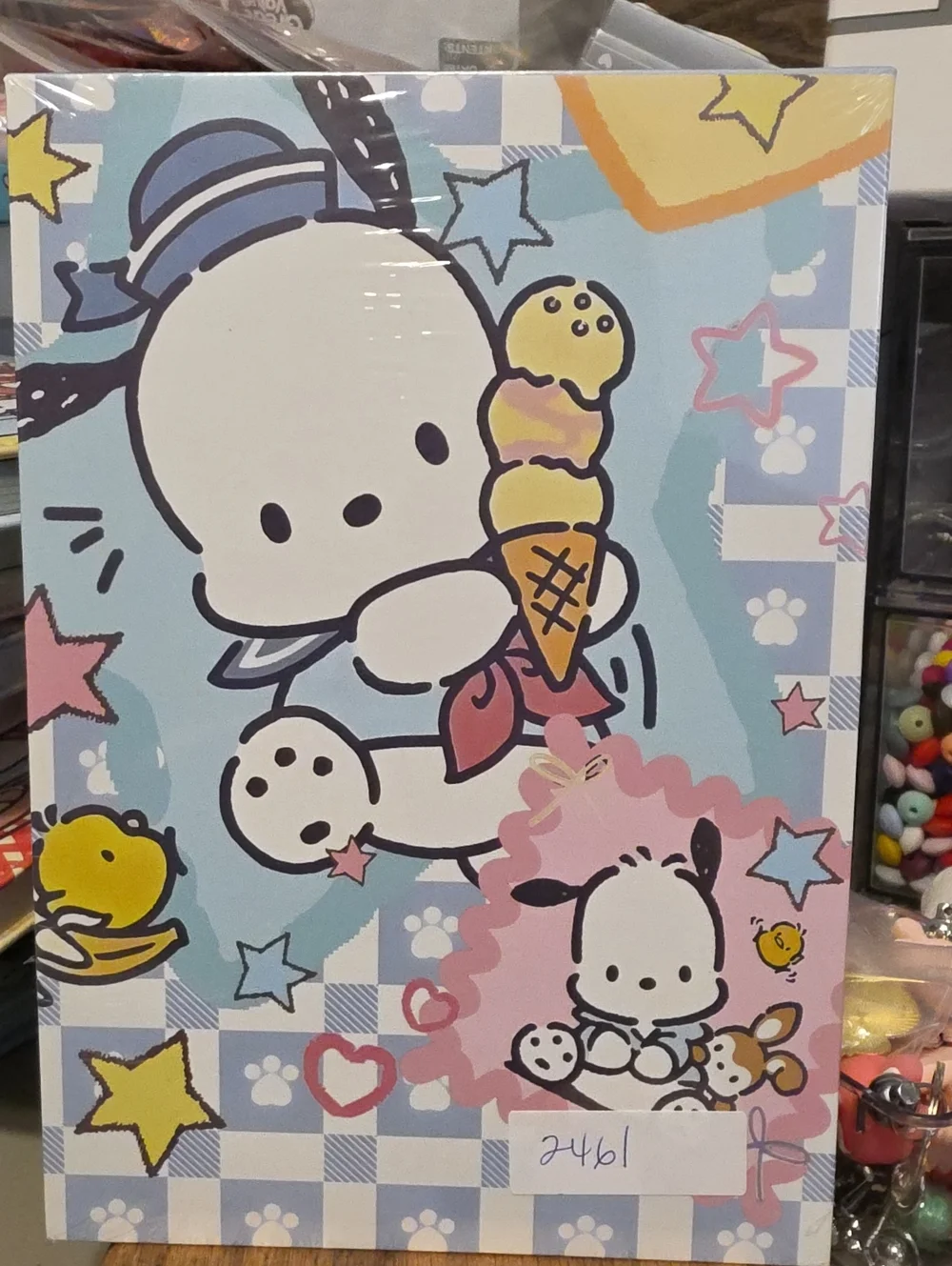 NB-2461 Pochacco Notepad — Desk pad hard back design.